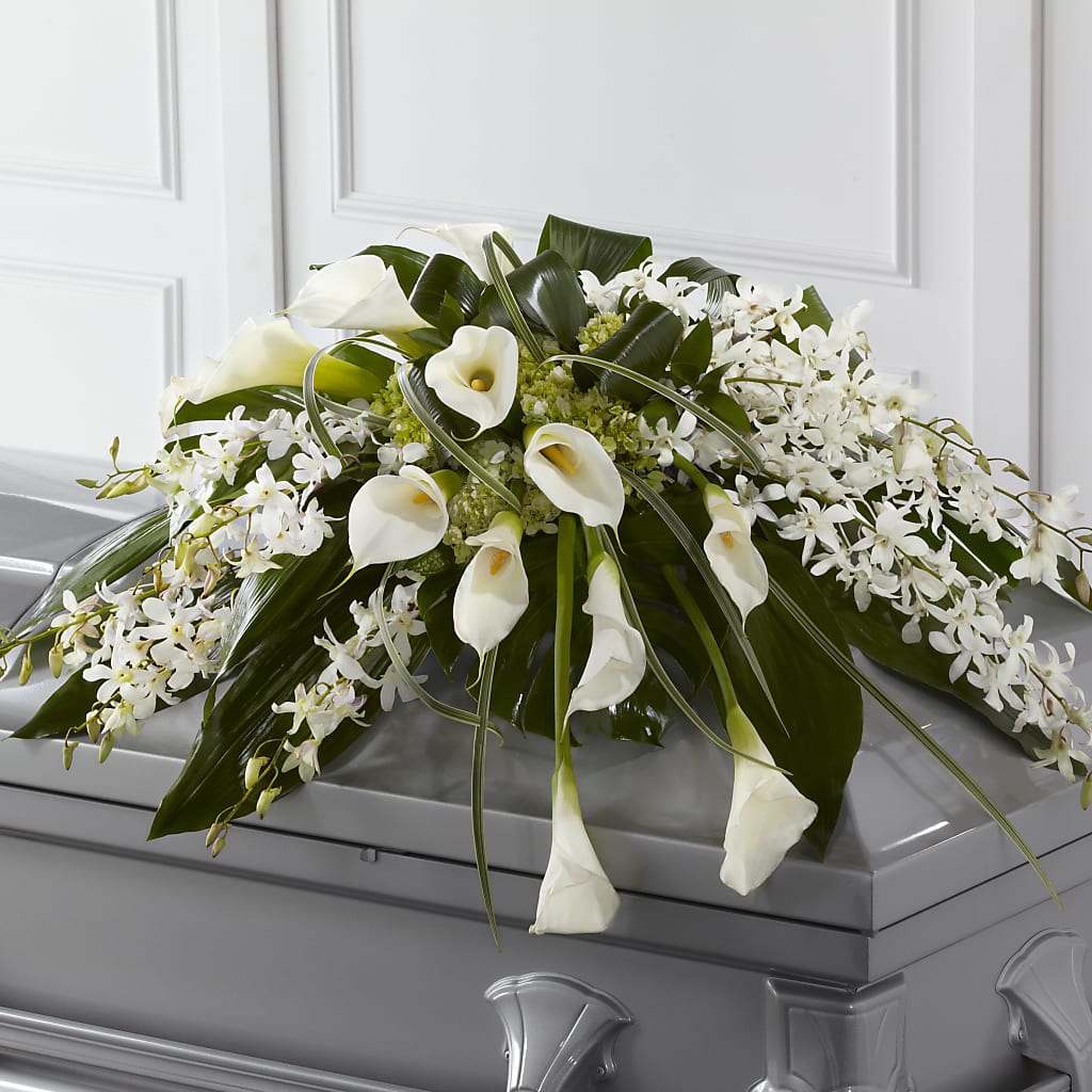 Angel Wings Casket Spray – Miami Flowers, Miami FL