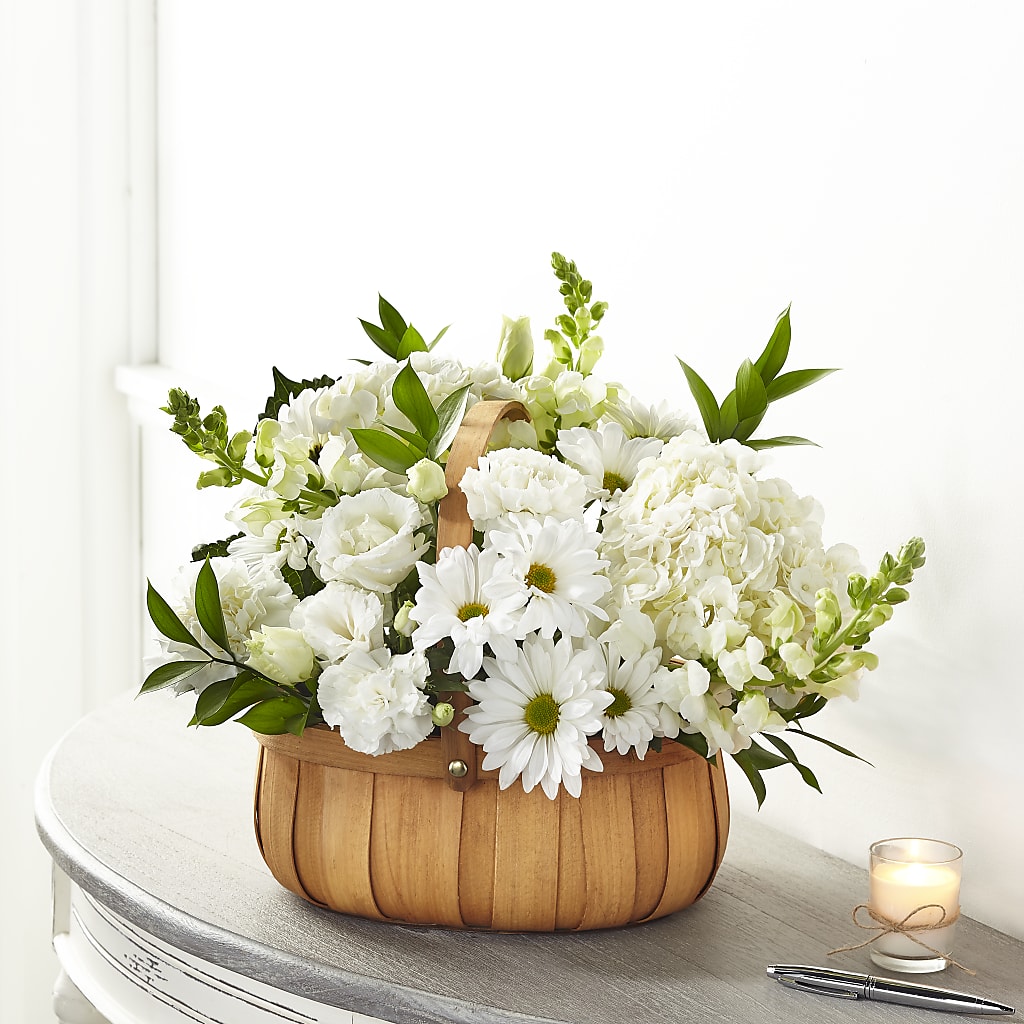 Pure Ivory Basket – Miami Flowers, Miami FL