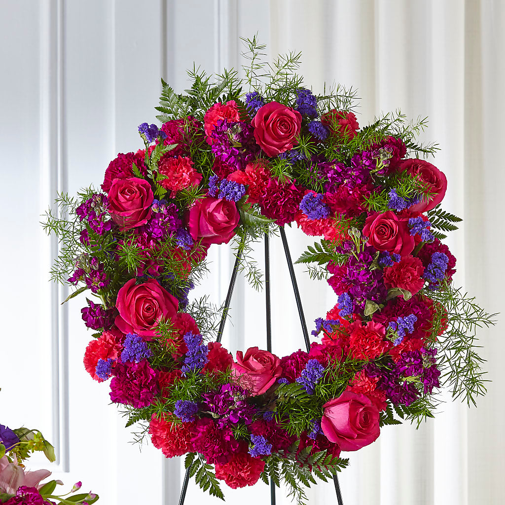 Calming Colors Wreath – Miami Flowers, Miami FL