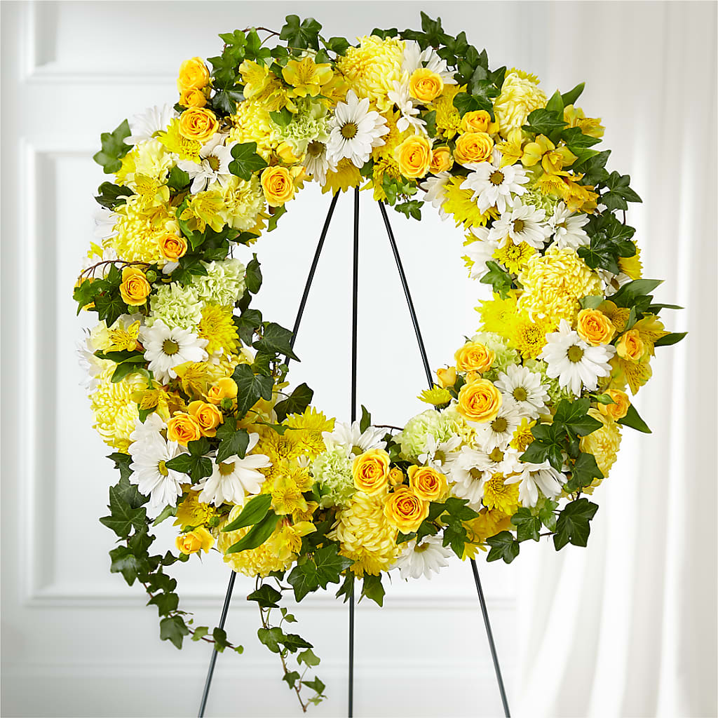 Golden Remembrance Wreath – Miami Flowers, Miami FL