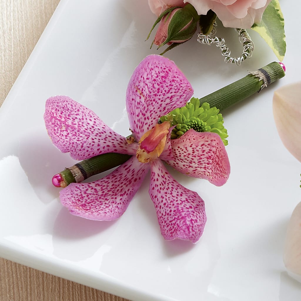 Pink Mokara Boutonniere – Miami Flowers, Miami FL