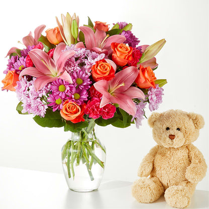 One and Only Bouquet and Bear Bundle –  Miami Flowers, Miami FL