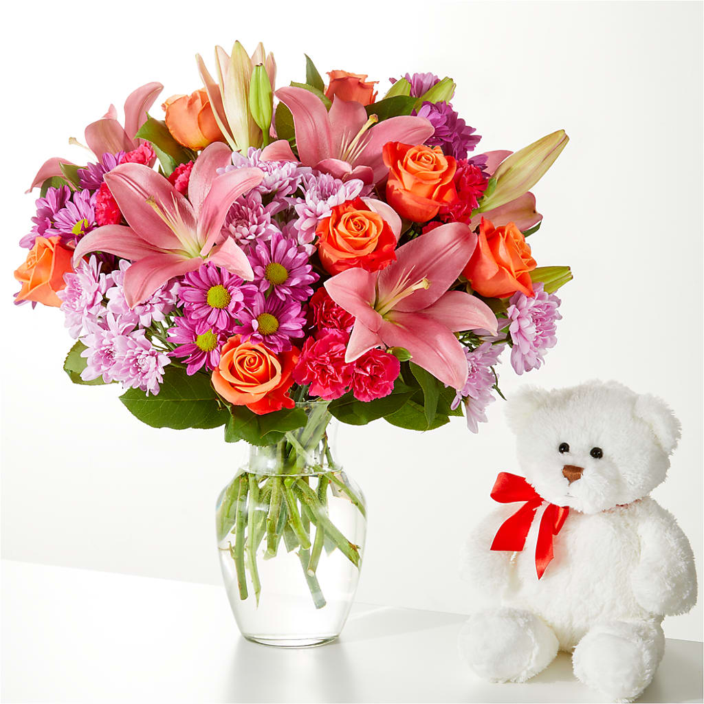 One and Only Bouquet and Bear Bundle –  Miami Flowers, Miami FL