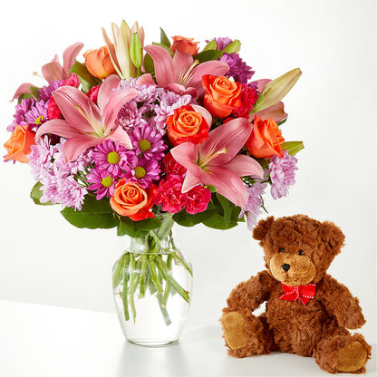 One and Only Bouquet and Bear Bundle –  Miami Flowers, Miami FL