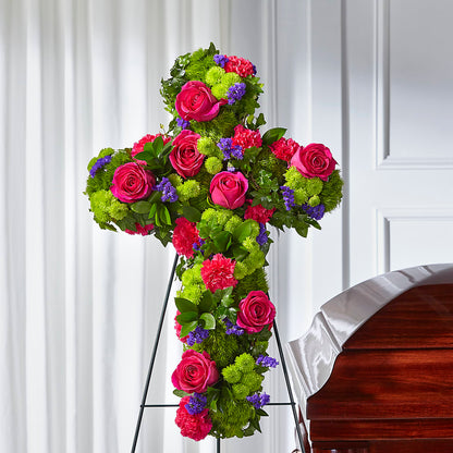 Tribute Rose Floral Cross –  Miami Flowers, Miami FL