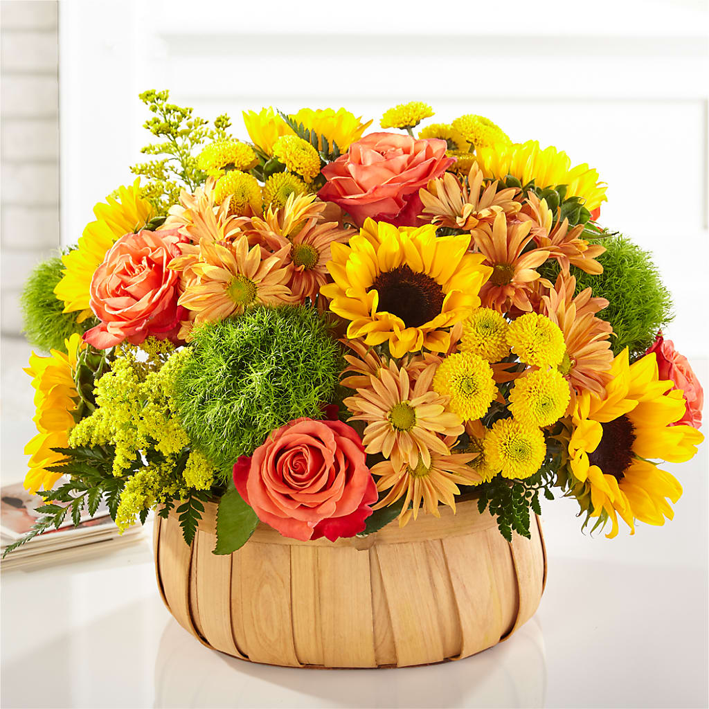 Harvest Sunflower Basket –  Miami Flowers, Miami FL