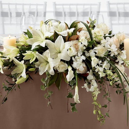 White Linen Arrangement –  Miami Flowers, Miami FL